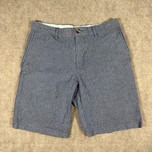 Old Navy Mens Ultimate Slim Built-In Flex Shorts 32 Blue Chambray Cotton Stretch